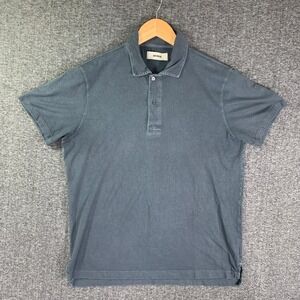 Buck Mason Polo Men Medium Gray Short Sleeve Modern Old Money Dapper Cotton